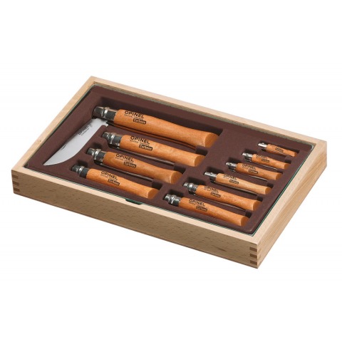 Opinel - Ramasse-Monnaie 10 Couteaux Tradition N2 à N12 Hêtre Carbone - 945.B