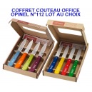 COFFRET LOT DE 4 COUTEAUX OFFICE OPINEL N°112 LAME LISSE INOX