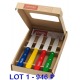 COFFRET LOT DE 4 COUTEAUX OFFICE OPINEL N°112 LAME LISSE INOX