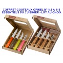 COFFRET 4 COUTEAUX ESSENTIELS CUISINIER OPINEL N112 A 115 LAME INOX LOT AU CHOIX