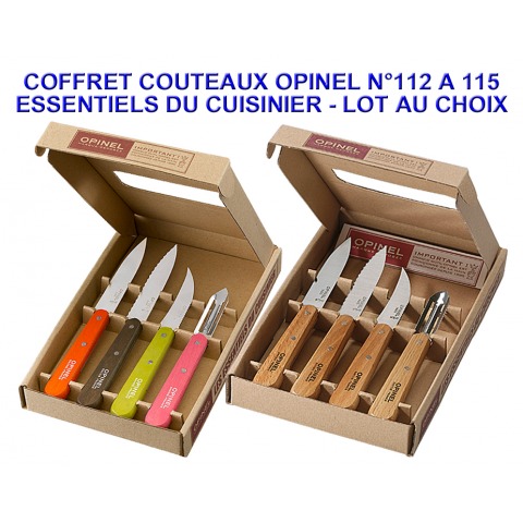 Opinel  - Coffret 4 Couteaux Essentiels Cuisinier N112-115 Inox - 958