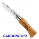 COUTEAU OPINEL N°2, N°3, N°4 ou N°5 CARBONE OU INOX AU CHOIX