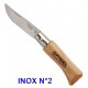 COUTEAU OPINEL N°2, N°3, N°4 ou N°5 CARBONE OU INOX AU CHOIX