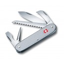 VICTORINOX PIONEER AVEC SCIE 7 OUTILS MANCHE ALOX ARGENT