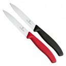 COUTEAU D'OFFICE VICTORINOX LAME LISSE 10 CM MANCHE NOIR OU ROUGE