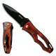 COUTEAU PLIANT MTECH / MANCHE BOIS PAKKA ROUGE 11,1 CM + CLIP/ LAME NOIRE 8.9 CM