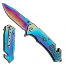 COUTEAU TAC FORCE OUVERTURE ASSISTEE RAINBOW SPIDER/ MANCHE 12 CM + CLIP