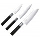 Kai - Coffret 3 Couteaux Santoku Wasabi Black Inox Manche Antibacterien - 67S-310