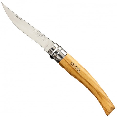 Opinel - Couteau Luxe L'Effilé N8 Olivier Lame Inox Poli Glace - 933