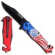 COUTEAU PLIANT TAC FORCE OUVERTURE ASSISTEE DRAPEAU/ MANCHE 12 CM + CLIP