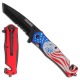 COUTEAU PLIANT TAC FORCE OUVERTURE ASSISTEE DRAPEAU/ MANCHE 12 CM + CLIP