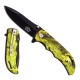 MASTER CUTLERY COUTEAU CAMOUFLAGE / MANCHE 10CM + CLIP / LAME LISSE NOIRE 8 CM