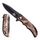 MASTER CUTLERY COUTEAU CAMOUFLAGE / MANCHE 10CM + CLIP / LAME LISSE NOIRE 8 CM