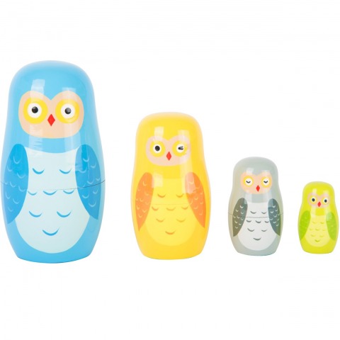 SmallFoot - Poupées Russes Famille De Chouettes - Jouet Bois - 10620