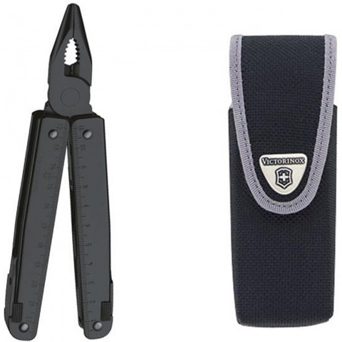 Victorinox - Pince Multifonctions Swisstool Noire 31 Fonctions Etui - 3.0323.3N