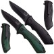 COUTEAU ELK RIDGE CERF / MANCHE NOIR ET OR 9 CM + CLIP / LAME NOIRE 7 CM