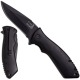 ELK RIDGE COUTEAU MANCHE BOIS+CLIP-LAME NOIRE 8.25CM OUVERTURE FACILE / ER-A002