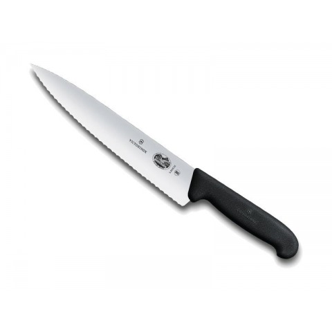 Victorinox - Couteau Decouper 19Cm Noir A Dents - 5.2033.19