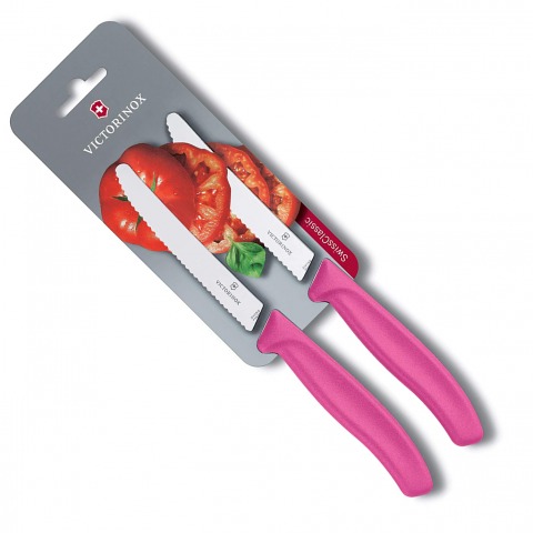 Victorinox -2 Couteaux À Tomates Et De Table Swiss Classic -Rose-6.7836.L115B