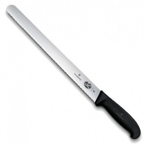 Victorinox - Couteau A Jambon Noir Lame Inox Dentée 30Cm - 5.4233.30