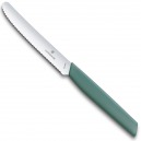 Victorinox - Couteau Tomate Denté 11cm Swiss Modern - Vert Sauge - 6.9006.11W43