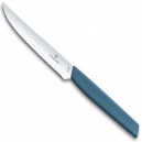 Victorinox - Couteau Steak Denté 12cm Swiss Modern - Bleuet - 6.9006.12W2
