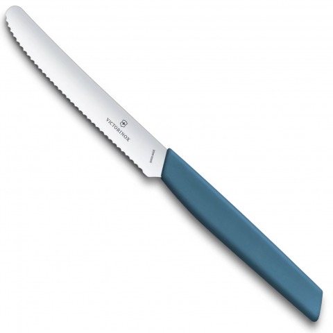 Victorinox - Couteau Tomate Denté 11cm Swiss Modern - Bleuet - 6.9006.11W2