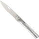 Actilam - Couteau Lame Inox 14C28N Manche 11cm Corian Blanc Clip - S4.CB