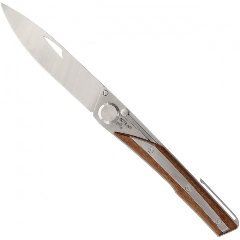 Actilam - Couteau Lame Inox 14C28N Manche 11cm Bois Ipe Clip - S4.IP