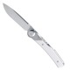 Actilam - Couteau Lame Inox X50CrMoV15N Manche 11cm Corian Blanc Clip - T3.CB