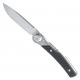 Actilam - Couteau Lame Inox X50CrMoV15N Manche 11cm Fibre Carbone Clip - T3.FC