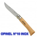 OPINEL N°10 LAME INOX MANCHE HETRE