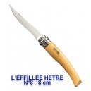 COUTEAU OPINEL LUXE N&deg; 8,10,12 ou 15 L'EFFILEE MANCHE HETRE CUISINE
