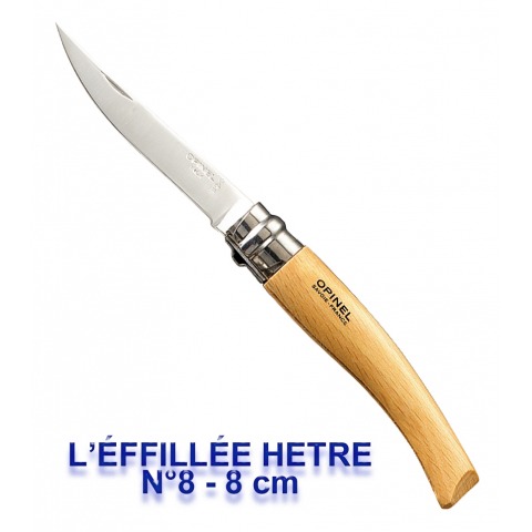 Opinel - Couteau L'Effil&eacute; N8 H&ecirc;tre Lame Inox - 3675