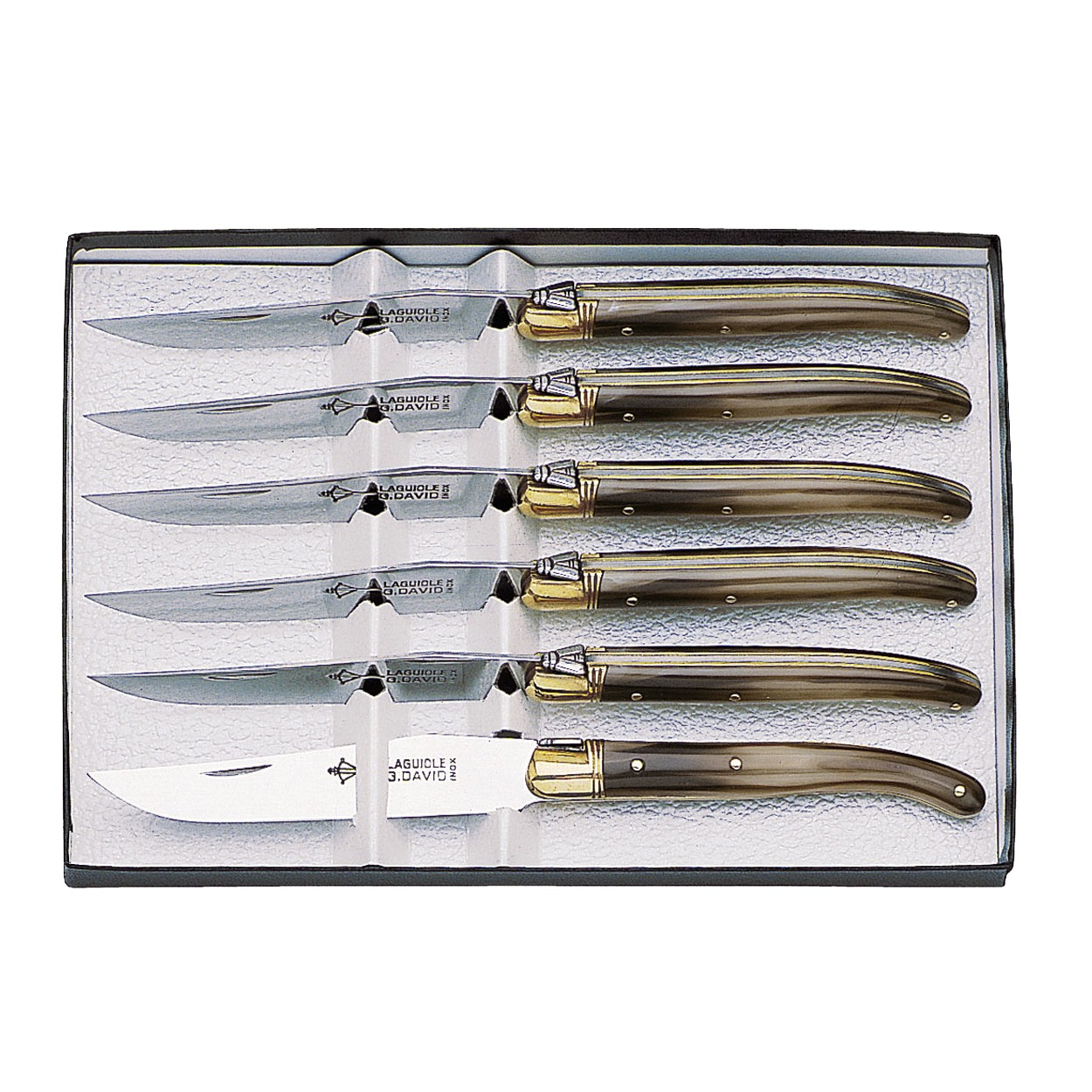 PrixCanon : LAGUIOLE COFFRET 6 COUTEAUX INOX 21CM ARBALETE G. DAVID ...