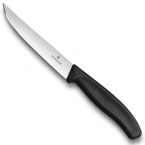 Victorinox - Couteau &Agrave; Steak Lame Lisse 12cm SwissClassic Noir - 6.7903