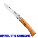 OPINEL N°10 LAME CARBONE MANCHE HETRE